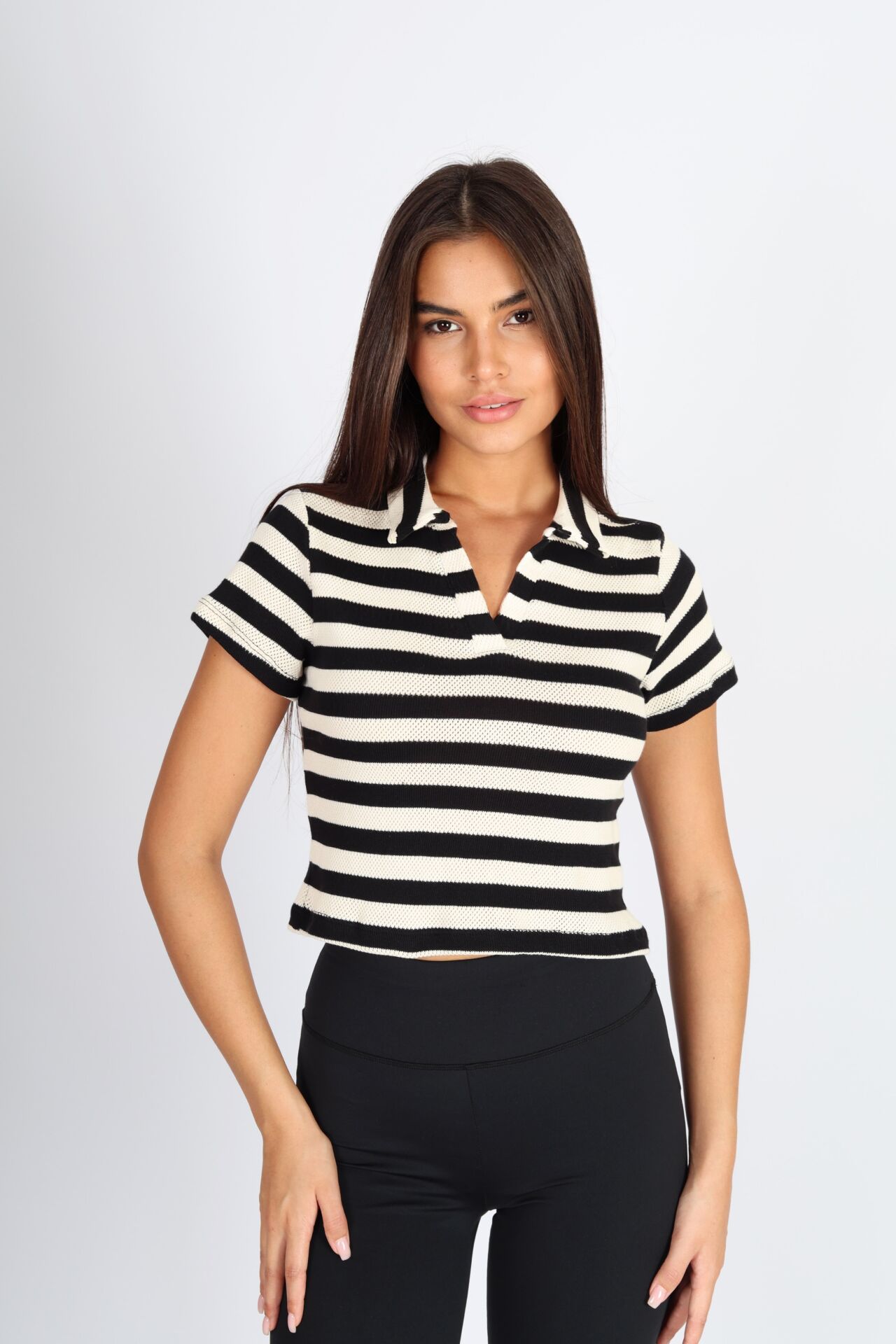 Polo Yaka Raporlu Jakar T-shirt