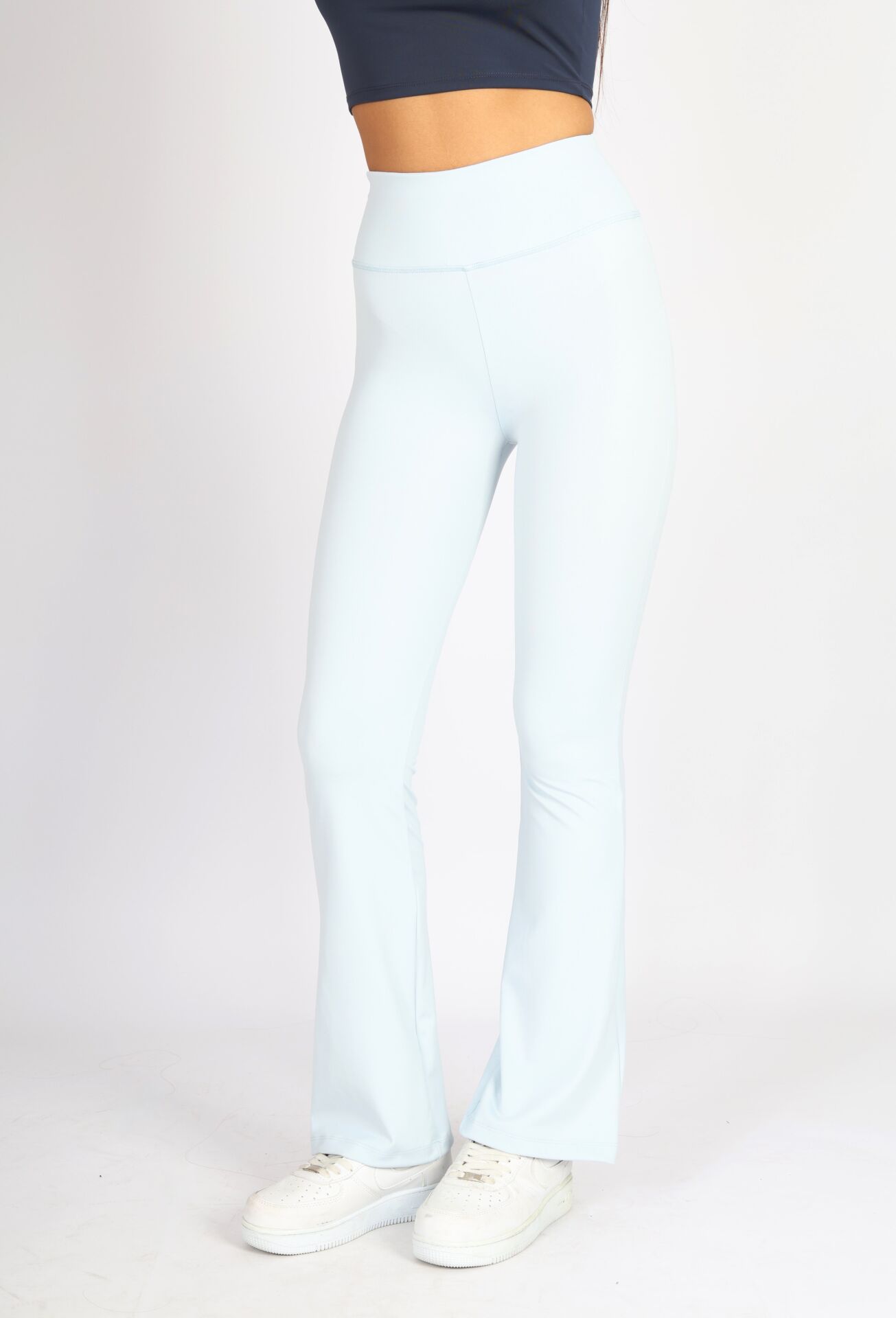 İspanyol Paça Flare Yoga Mavi Tayt