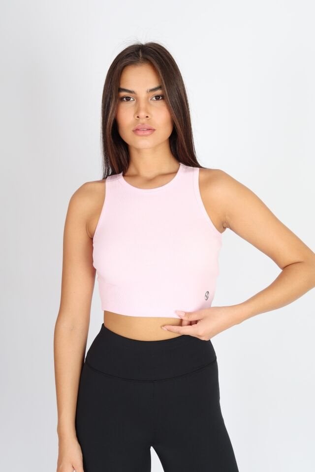 Halter Yaka Biyeli Pembe Atlet