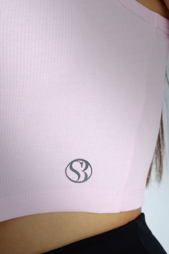 Halter Yaka Biyeli Pembe Atlet