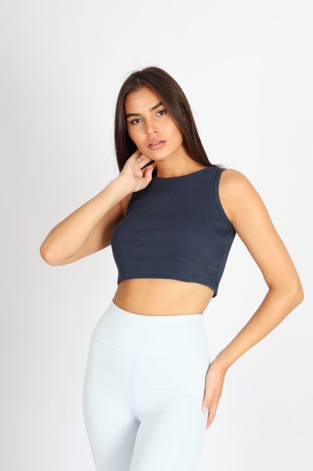 Halter Yaka Biyeli Koyu Lacivert Atlet