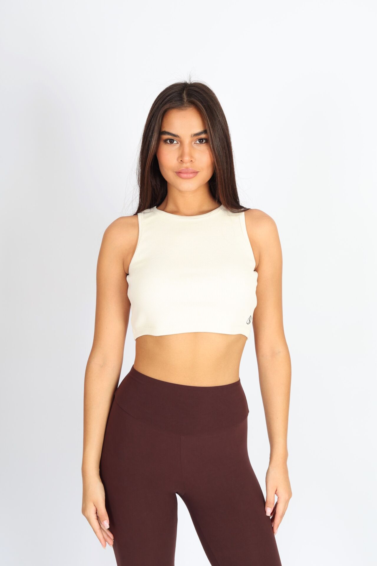 Halter Yaka Biyeli Bej Atlet