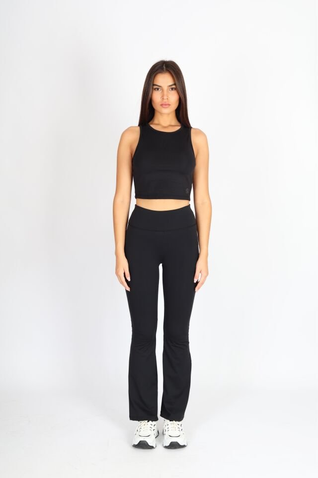 Siyah Halter Yaka Body Atlet