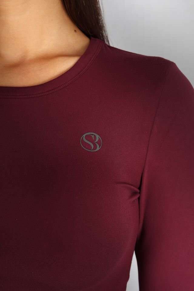 Uzun Kollu Bisiklet Yaka Bordo Body