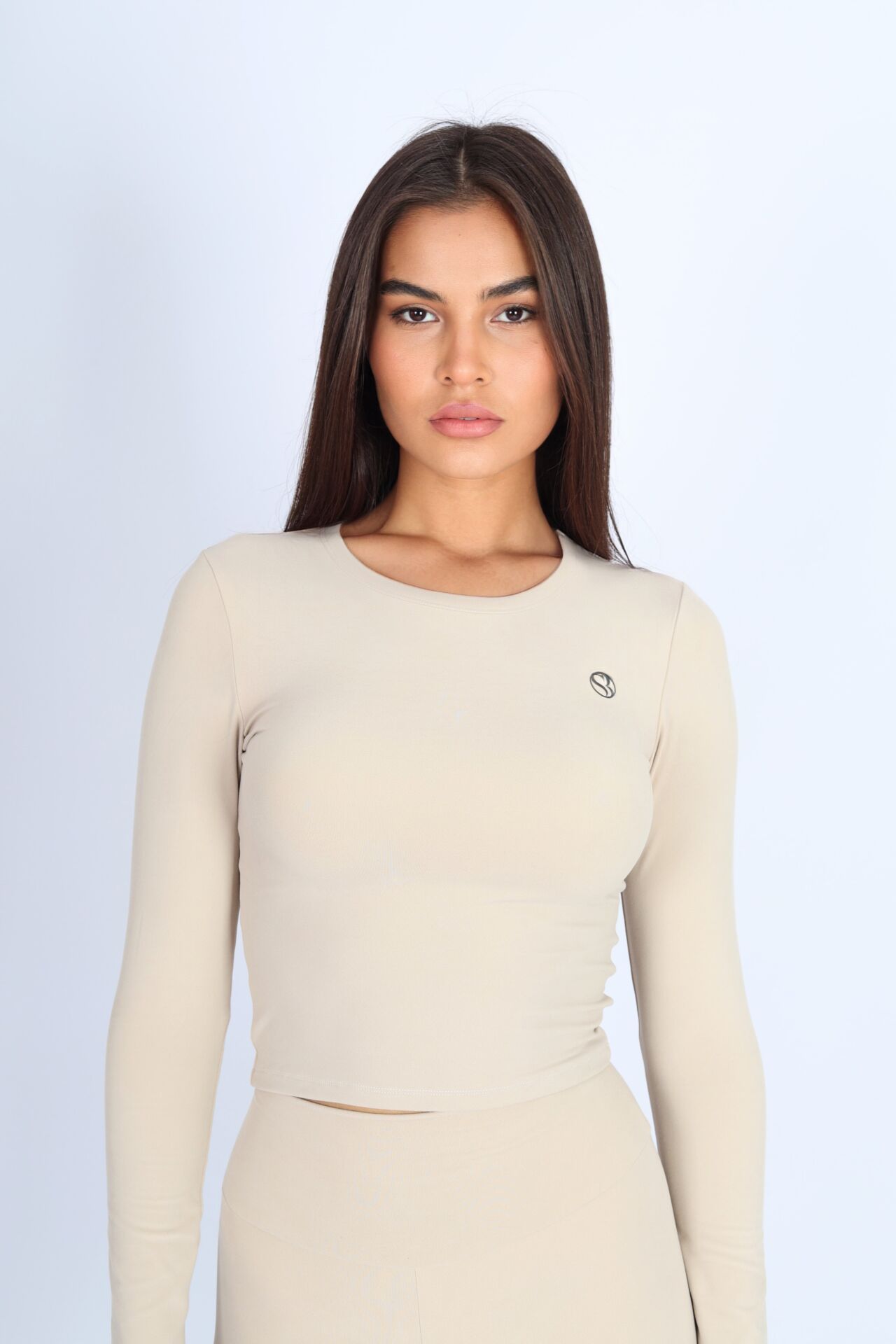 Uzun Kollu Bisiklet Yaka Bej Body
