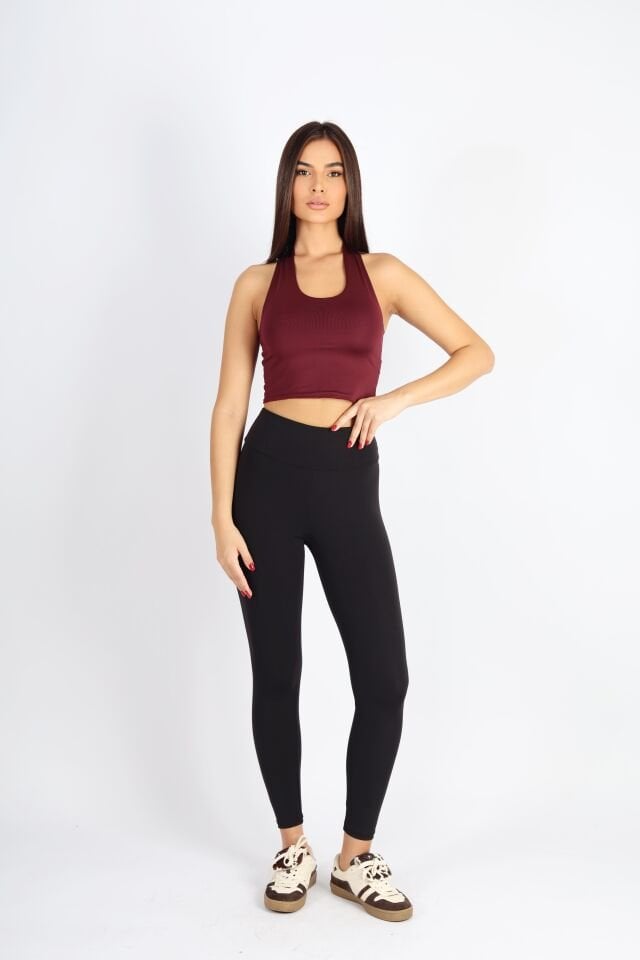 Boyundan Bağlamalı Bordo Bluz