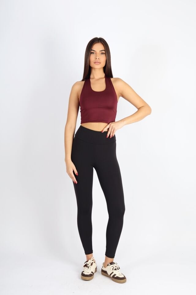 Boyundan Bağlamalı Bordo Bluz