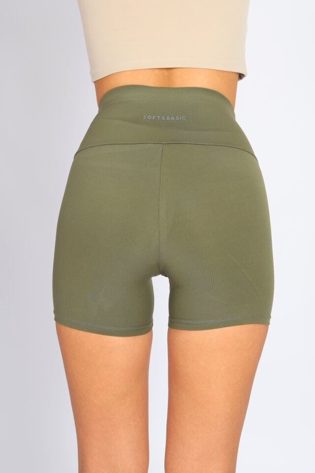 Bıker Kısa Haki Tayt