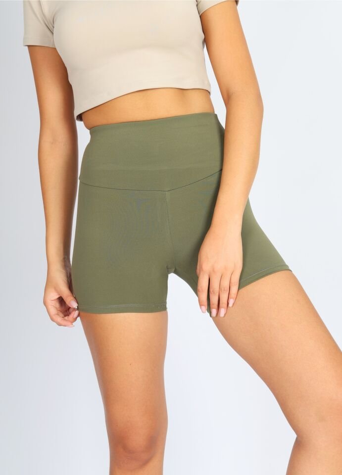 Bıker Kısa Haki Tayt