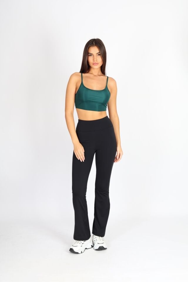 Askılı Crop Fit Indıgo Bra Yeşil - XL